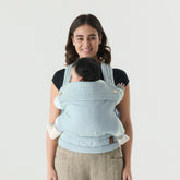 Nest Blanche Baby Carrier Newborn to Toddler (7-35lbs) | Ergonomic Cozy Wrap with Lumbar Support | Ultra-Soft Cotton Fabric | Adjustable & Hands-Free for Travel & Daily Use